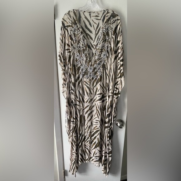 SPIEGAL LADIES XL RAYON BEACH/SWIM EMBELLISHED COVERUP - FULL LENGTH & CHIC! - Picture 1 of 10